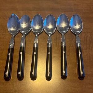 Washington Forge Mardi Gras Black Stainless Soup‎ Spoon 6 Silverware flatware